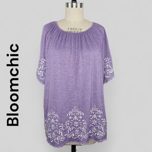 BloomChic Lavender Embroidered Blouse Size 18/20